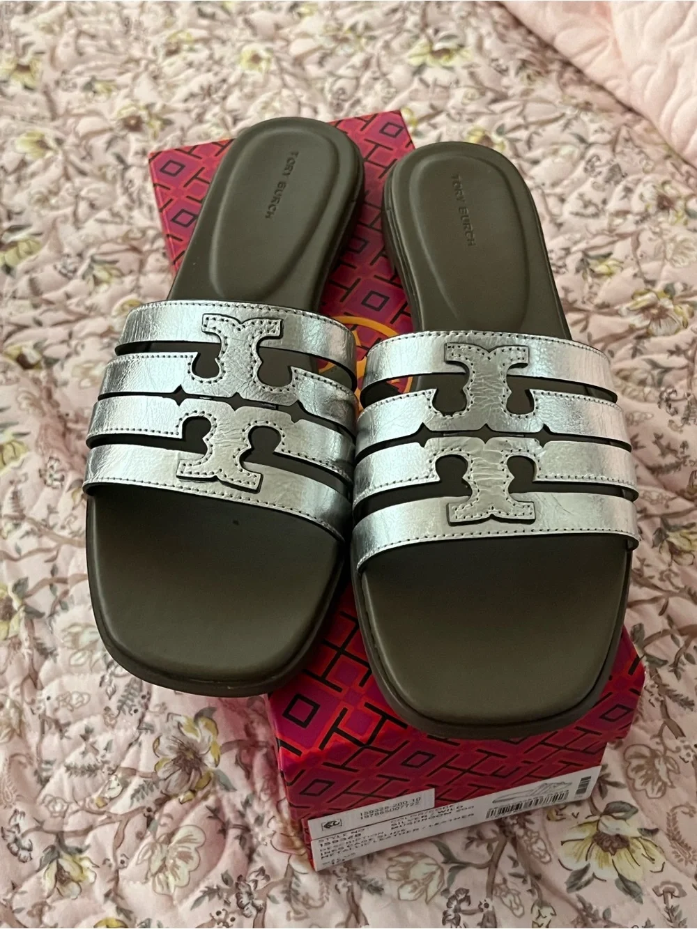 Tory Burch Silver Ines Sandals
